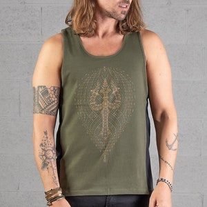Herren Tank Top Siebdruck Tank Top Yoga Männer Psychedelic Kleidung Uv Glow Burning Man Festival Wear Ärmelloses Shirt