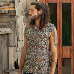 Herren Festival Tank Top, Shamanic Dmt Shirt, Tribal Man Top, Psy Kleidung