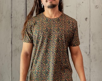 Psykedelisk t-shirt för män - Trippy T-shirt Psy Trance Goa Burning Man Festivalkläder Ravekläder