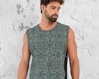 Psychedelic Men Tank Top, Screen Printed, Yoga Tank, Sleeveless Shirt, Psy Fashion, Festival Clothing