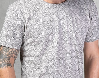 Psychedelic Geometry Shirt For Men- Full Print Mens T-shirt- Psy Trance Goa Burning Man Festival Clothing- Birthday Gift For Boyfriend