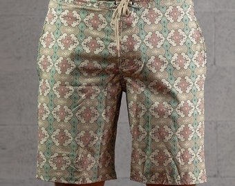 Shipibo Men Board Shorts- Sacred Geometry Shorts- Serf Boardshorts- Swim Trunks- Beach Wear- Men swimwear