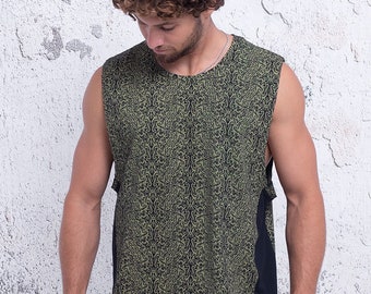 Mandala Men Tank Top, Sacred Geometry Clothing, Psychedelic Festival Wear For Men By SOL