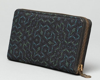 Seed Of Life Wallet For Women- Sacred Geometry Gift For Girlfriend- Women's Wallet Vegan- Canvas Wallet Purse- Large Wallet With Zipper
