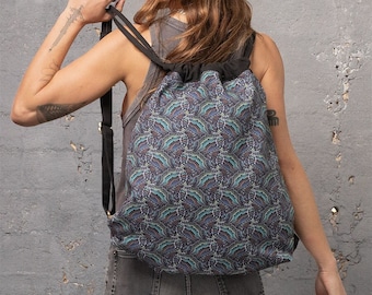 Mochila de festival, Bolsa tribal, Mochila con cordón, Bolsa de saco, Bolsa vegana de lona, Regalo para novia