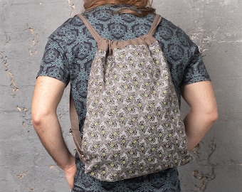 Bolsa saco de lona- Mochila festival- Mochila con cordón- Bolsas veganas