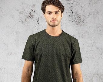 Mens T shirt Psychedelic Shirt Screen Printed Tee Festival Wear Burning Man Clothing Tribal Psy Trance Goa Style