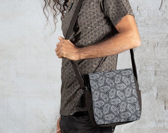 Crossbody Bag, Canvas Handbag, Cross Body Bag, Mens Bag, Over Shoulder Bag, Travel Bag, Gift For Him, Small Shoulder Bag