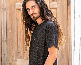 Festival Clothing, All Over Print Men T-shirt, Urban Streetwear Fashion, Boho Mens Shirt, Burning Man Tribal Shirt, Gift For Guys