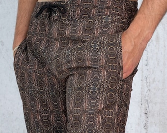 Mönstrade surfshorts - Herrbadshorts - Surfboardshorts - Festivalshorts - Strandkläder - Bruna badkläder