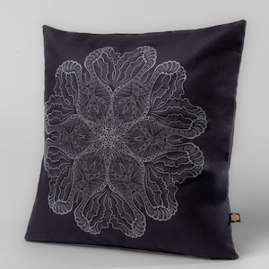 Psychedelische Kissenhülle, Kissenbezug, Dekokissen, Mandala-Kissen 16x16, Trippy-Kissen, Housewarming Geschenk