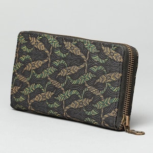 Cartera tribal grande para mujer, cartera con cremallera, cartera vegana para mujer, cartera de lona, cartera larga, regalo para novia