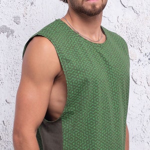 Seed Of Life Tank Top For Man Sacred Geometry Yoga Tanktop, New Age Clothing, Burning Man, Festival Wear image 1