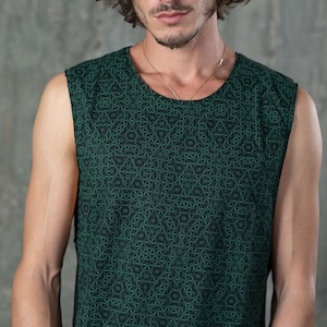 Flower Of Life Men Tank Top- Sacred Geometry Clothing- Tribal Men Top- Festival Wear- SOL Seed Of Life