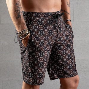 Hamsa Men Board Shorts- Tribal Shorts- Serf Boardshorts- Swim Trunks- Beach Wear- Men Festival Swimwear