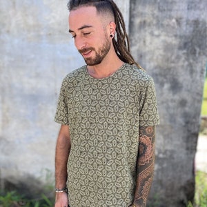 Mens T-shirt Psychedelic Shirt Screen Printed T shirt Psy Trance Goa Burning Man Clothing