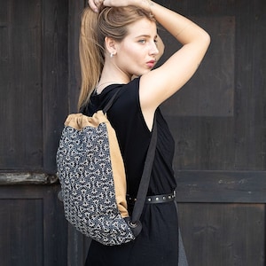 Hamsa Sack Bag, Festival Bag, Drawstring Backpack, Screen Printed, Tribal Bag, Psychedelic, Burning Man Women, Festival Gear