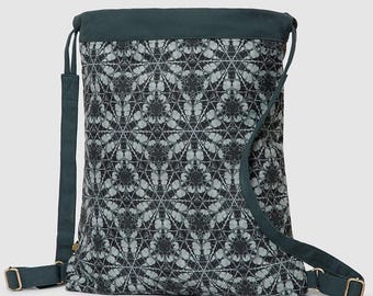 Drawstring Backpack, Festival Bag, Printed Sack Bag, Psy Trance Goa, Burning Man Bag, Festival Gear
