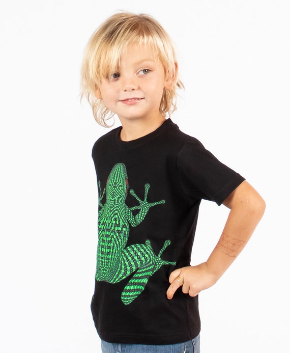 Glow Frog Shirt for Kids Cool Shirts for Boys Kids Black -