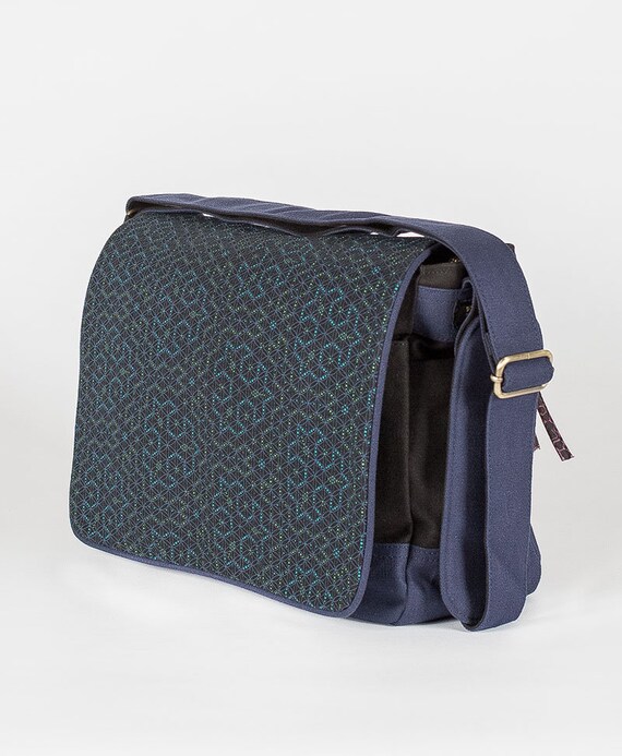 Laptop Bag 13 inch 15 inch Psychedelic Messenger Laptop Bag Canvas Messenger Bag Screen Printed Shoulder Bag Computer Bag