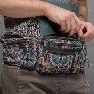 Festival Utility Belt With Pockets- Fanny Pack, Travel Money Pouch, Pocket Belt, Burning Man Festival Hip Belt/Bag- Canvas Pouch Belt