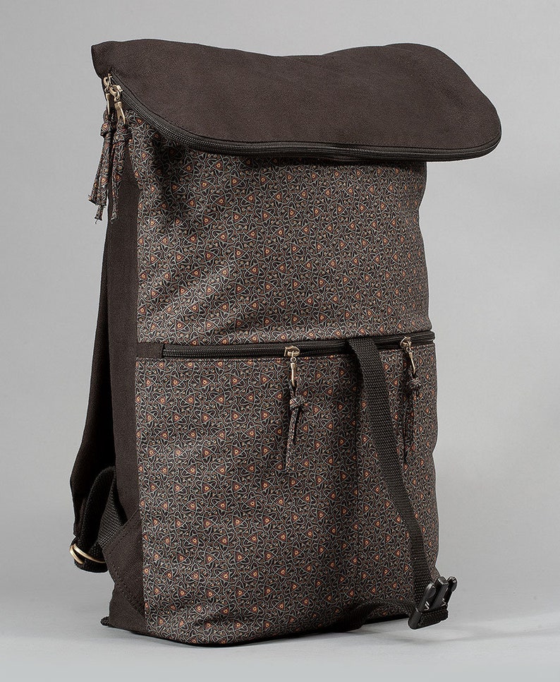 Roll Top Backpack For Men/ Women Travel Backpack RollTop Hiking Backpack Laptop Backpack Canvas Backpack Vegan image 6