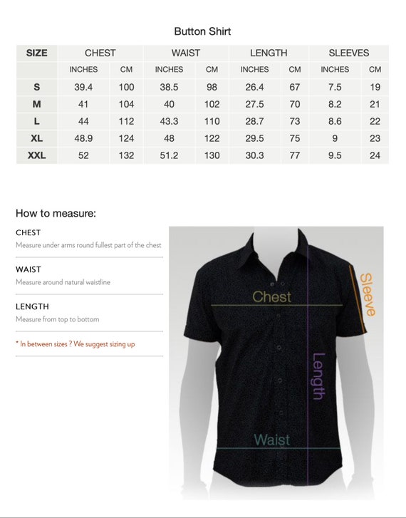 Mens Button Down Shirt Sizes