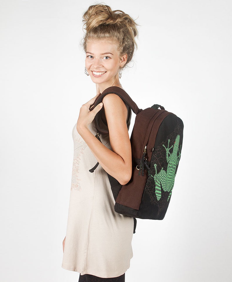 Psychedelic Backpack Round Backpack Kambo Frog Backpack For Laptop Mens Backpack Screen Printed Computer Backpack Womens Backpack