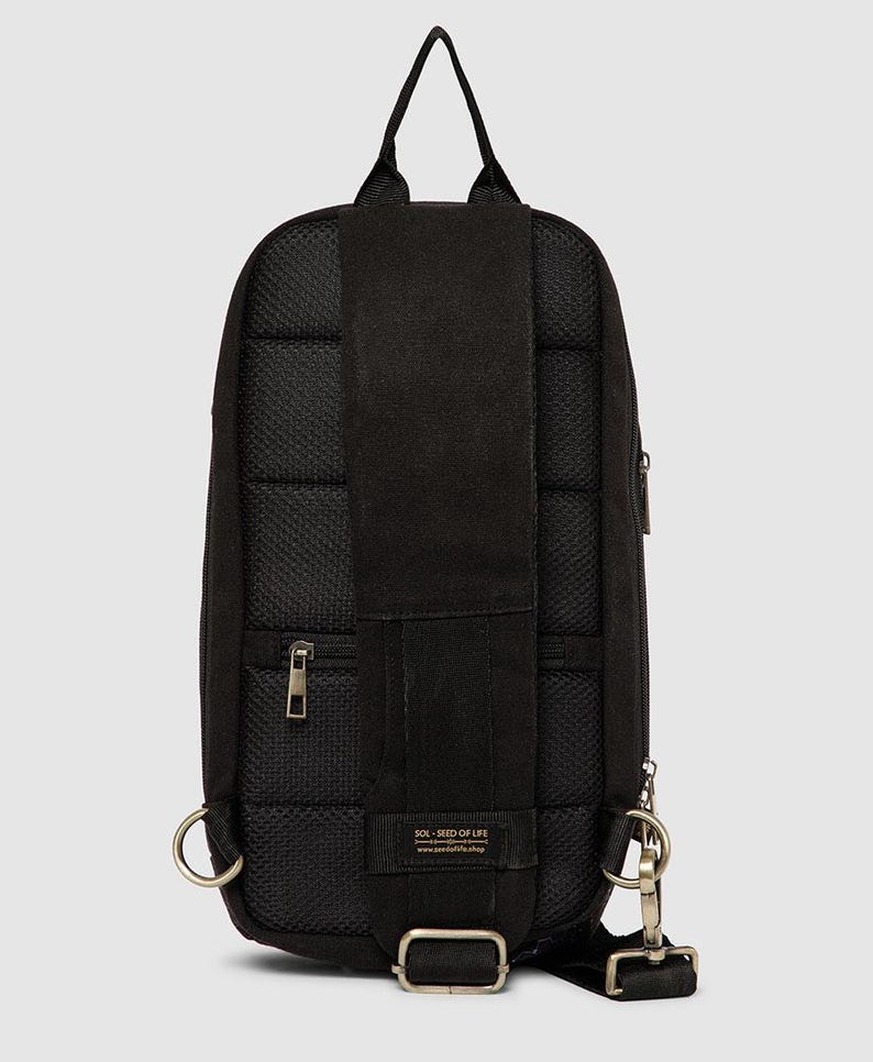 Canvas Crossbody Bag For Men and Women, Cross Body Bag, Small Crossbody Bag, Sacred Geometry, Shoulder Bag, Festival Gear image 5