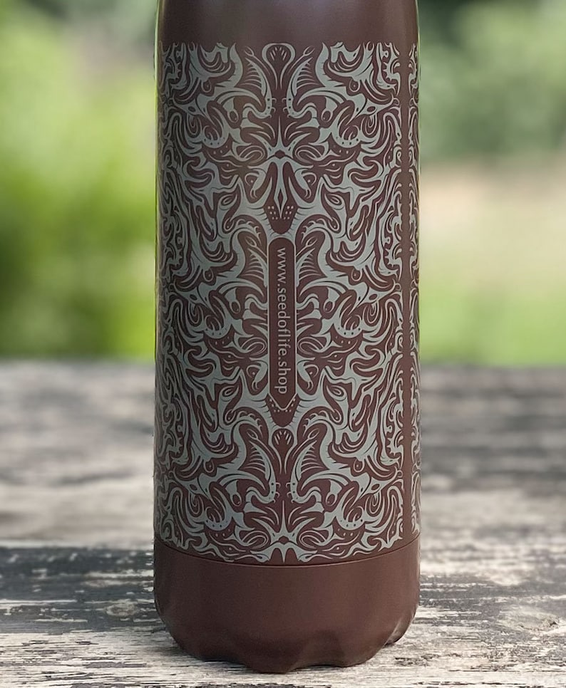 Termosflaska, 750ml vattenflaska, bohemisk hippie, reseflaska, rostfri flaska bild 2