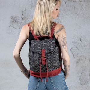 Mini sac à dos pour femme, petit sac à dos en toile, sac à main sac à dos géométrique, sac à dos végétalien, cadeaux de Noël pour elle