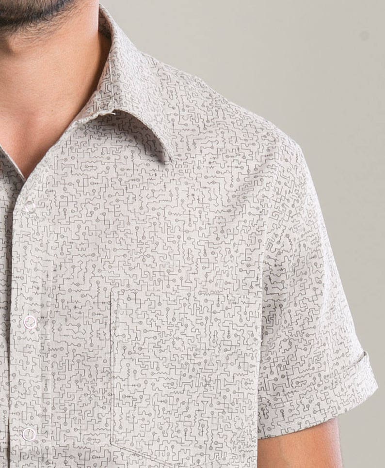 grey button up men