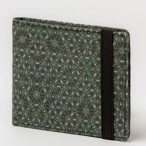 Cartera Seed Of Life para hombre, carteras finas para hombre, cartera de lona vegana, regalo para tu novio