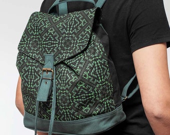 Geometric Mini Backpack, Women Backpack Purse, Small Canvas Backpack