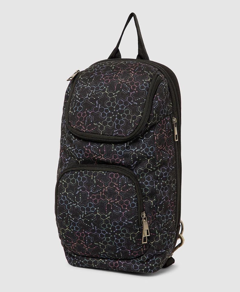 Canvas Crossbody Bag For Men and Women, Cross Body Bag, Small Crossbody Bag, Sacred Geometry, Shoulder Bag, Festival Gear image 2