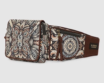 Festival Belt Bag- Psychedelic Pouch, Fanny Pack, Canvas Hip Belt