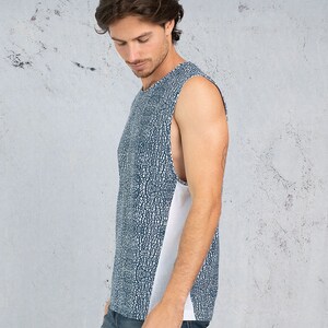 Camiseta de festival para hombre, camiseta estampada, camiseta psicodélica para hombre, camisa sin mangas para hombre, camisetas estampadas para hombre imagen 5
