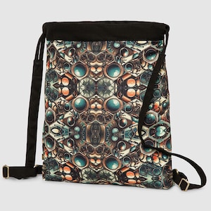 Zaino psichedelico con coulisse, borsa da festival, zaino, attrezzatura da festival, zaino, borse Burning Man