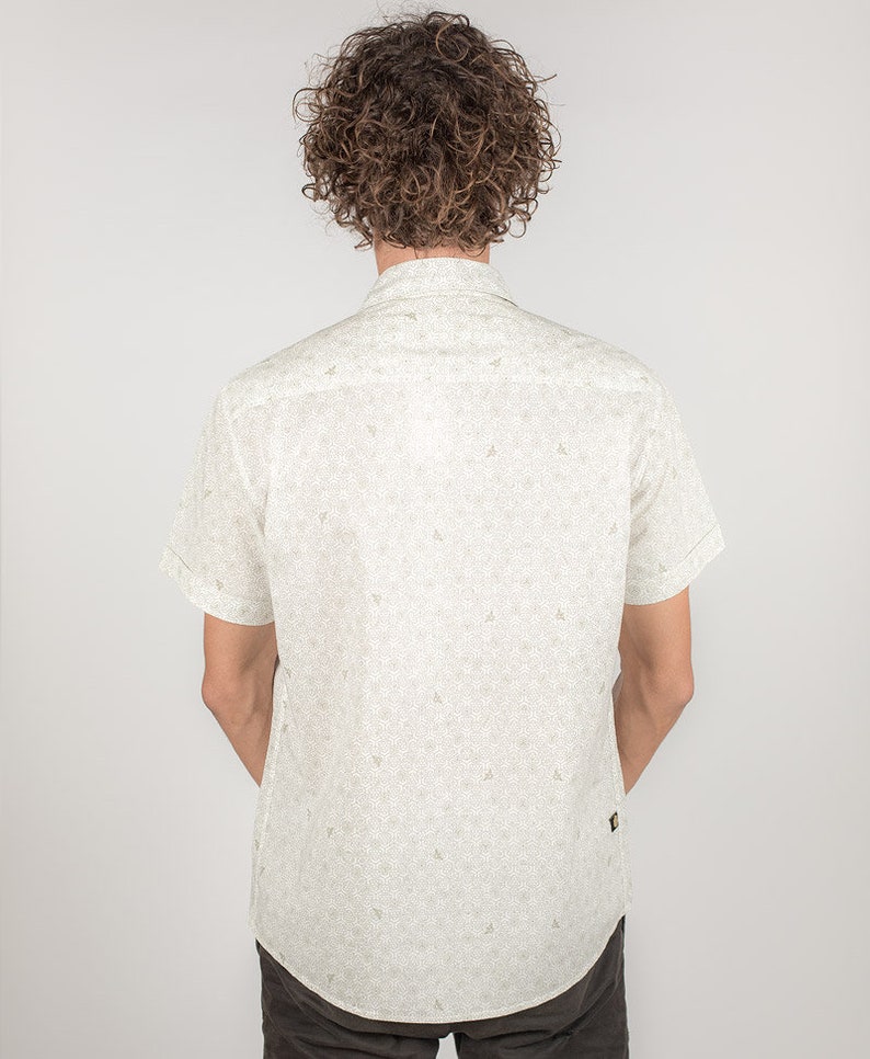 Men White Button Down Shirt Short Sleeve Button up Shirt Etsy