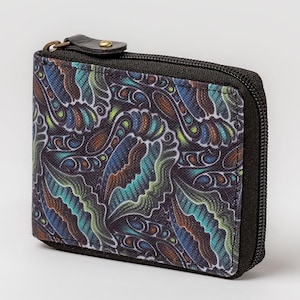 Cartera psicodélica para hombres, cartera bifold para hombres, cartera de lona, cartera trippy, regalo para él, regalo para el marido, carteras para hombres