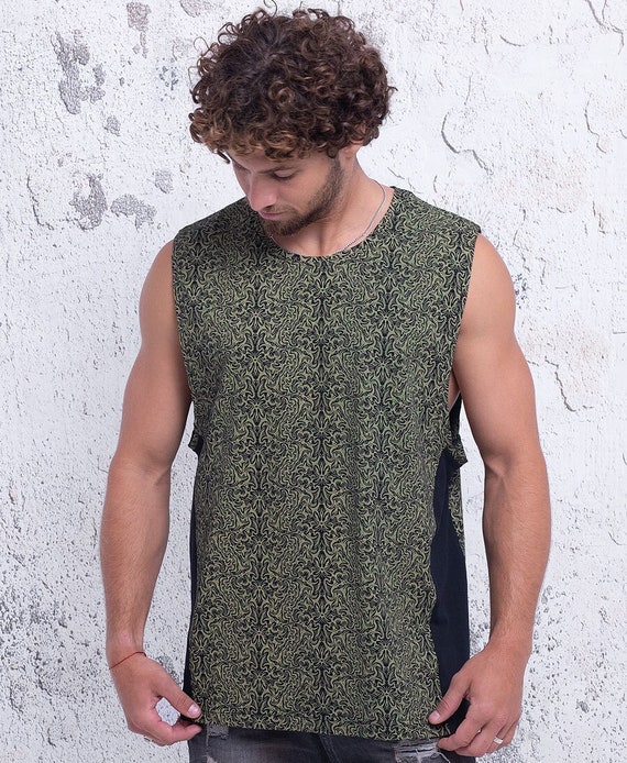 Debardeur mandala pour homme vetements a geometrie sacree vetements de festival psychedelique pour homme par SOL Etsy France