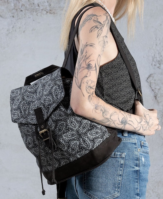 Mini bolso de mochila con estampado para mujer, linda mochila de