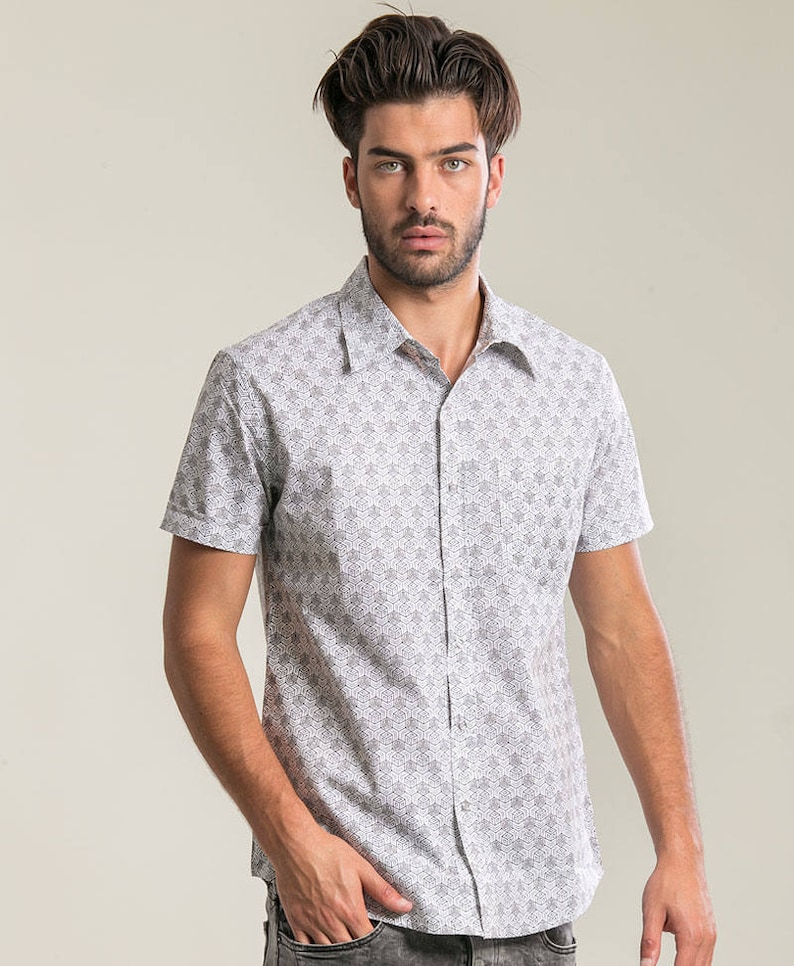 short sleeve white button down