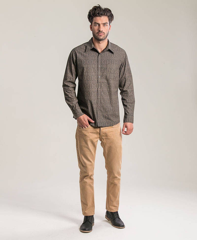 mens long button up shirt