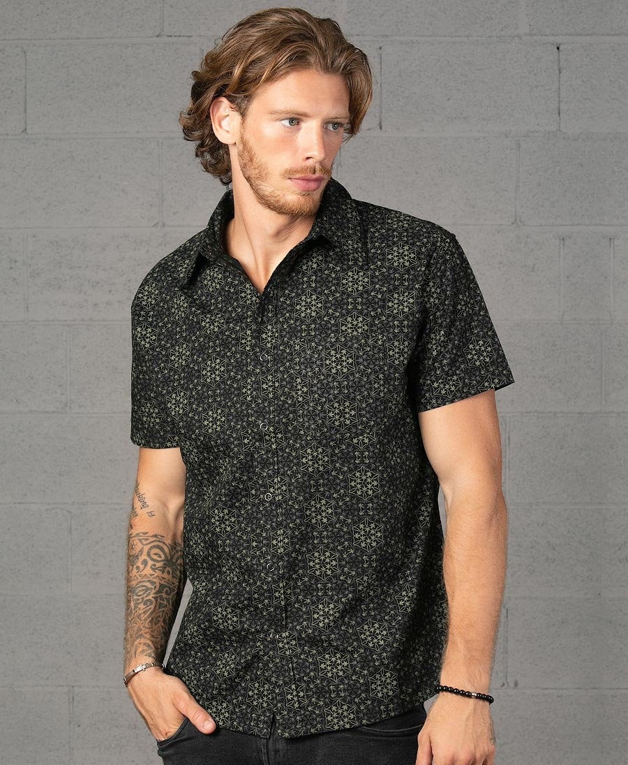 Unique Button up Shirt for Men, Button Down Shirt, Marijuana Leaf Print ...