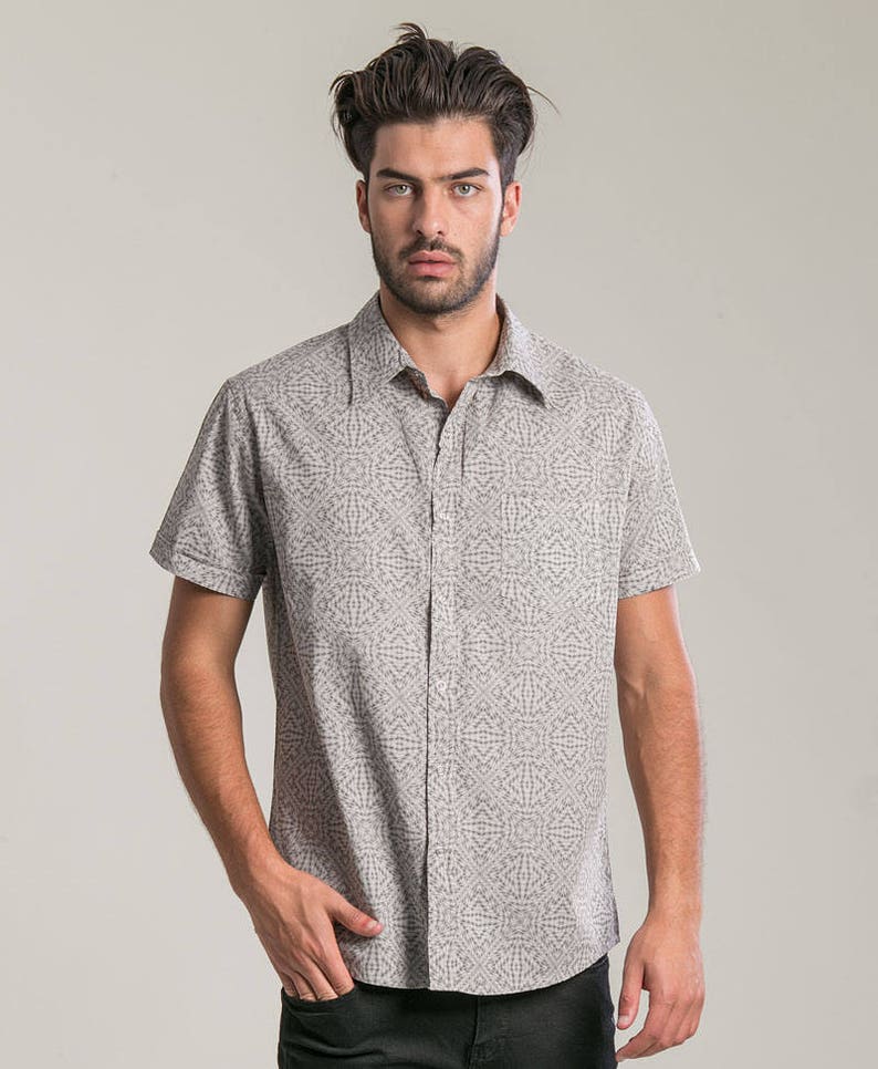Psy Elegant Trendy Mens Shirt Button up Short Sleeve Designer Etsy