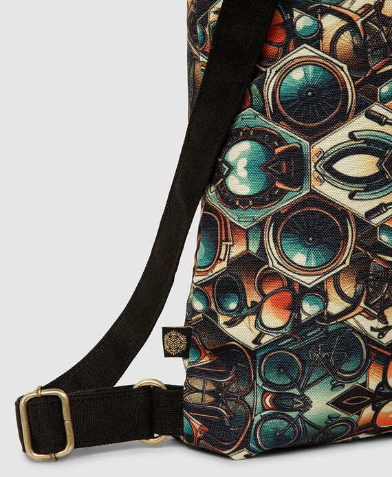 Psychedelic Drawstring Backpack, Festival Sack Bag, Rucksack  display picture 3