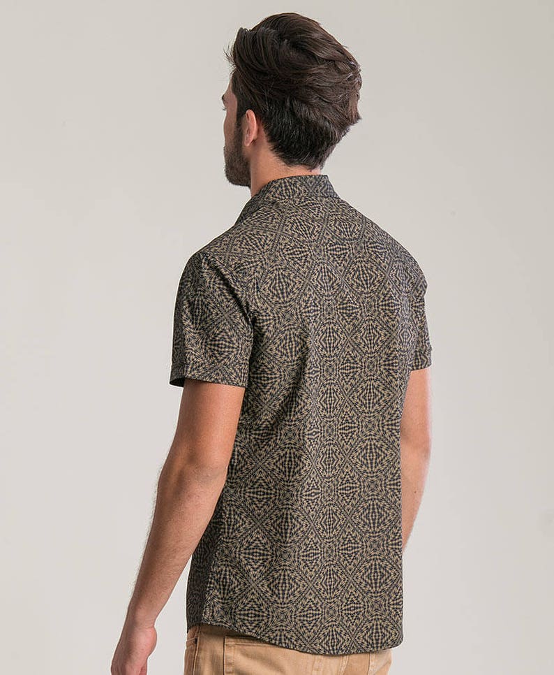 Black Button Down Mens Shirt Short Sleeved Button up Shirt Etsy