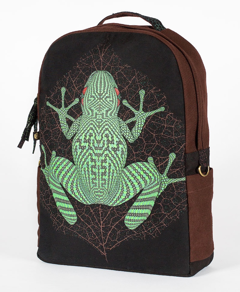 Psychedelic Backpack Round Backpack Kambo Frog Backpack For Laptop Mens Backpack Screen Printed Computer Backpack Womens Backpack