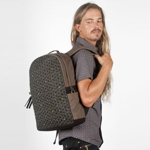 Beehive Backpack For 13-15-17 inch Laptop- Mens Backpack- Womens Backpack- Round Canvas Backpack
